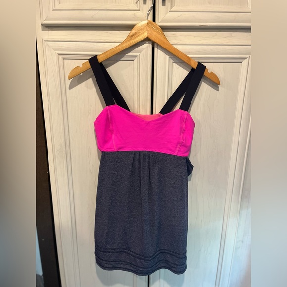 LULULEMON run back on track tank | size 6 | pink and blue - Picture 6 of 6